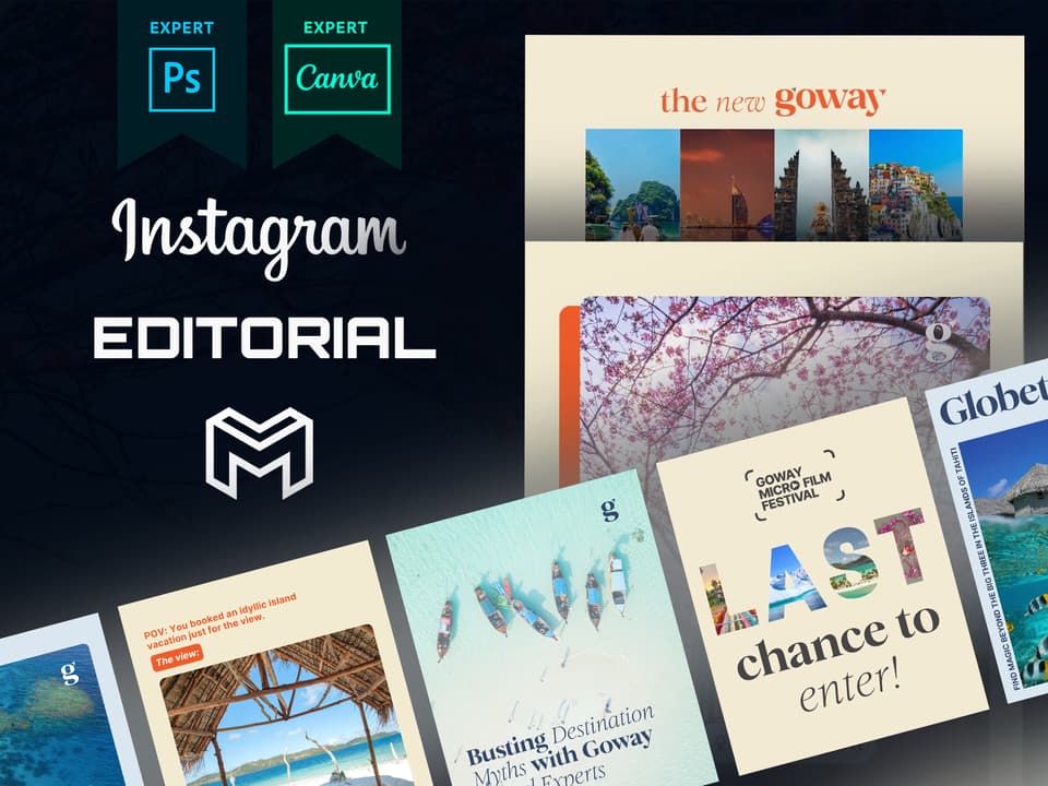 Editorial style content with sophisticated design